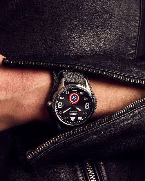 Captain America Forever Black Dial CORDURA Strap BV1140 00W CITIZEN